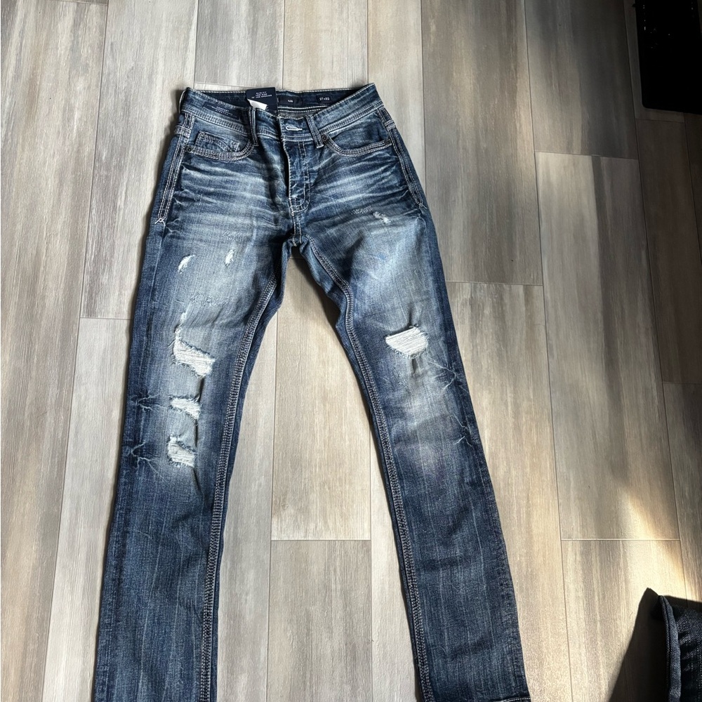 Buckle Men's Skinny Jeans - Faded Blue